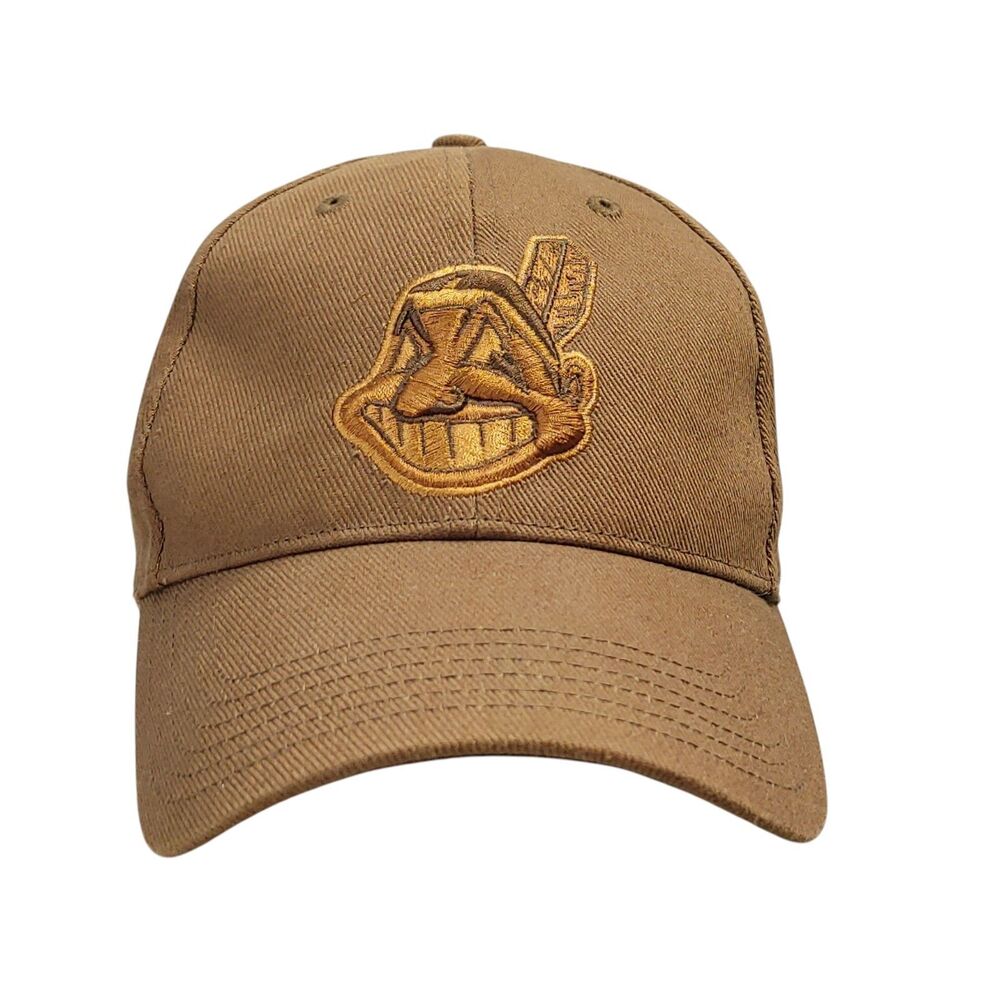 T.E.I. Cleveland Indians Chief Wahoo Baseball Cap Hat Brown Adjustable MLB
